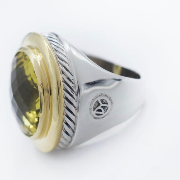 David Yurman Citrine Albion 18 kt rim, silver size 6 1/2 - Picture 8 of 9